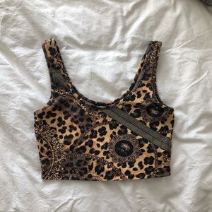 Cheetah design cropped tank top